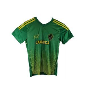 Jamaica 62 Soccer Jersey Mens Large Green Fitted LMS Sports EUC